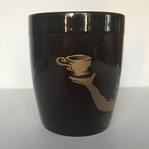 Starbucks 2012 Anniversary Brown Coffee Mug Golden Mermaid Siren New Bone China - Picture 4 of 6